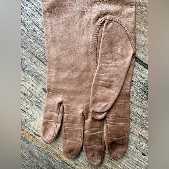 Vintage Ladies Brown KISLAV Kid Leather Gloves - Size Small - 1950s - - Picture 7 of 9